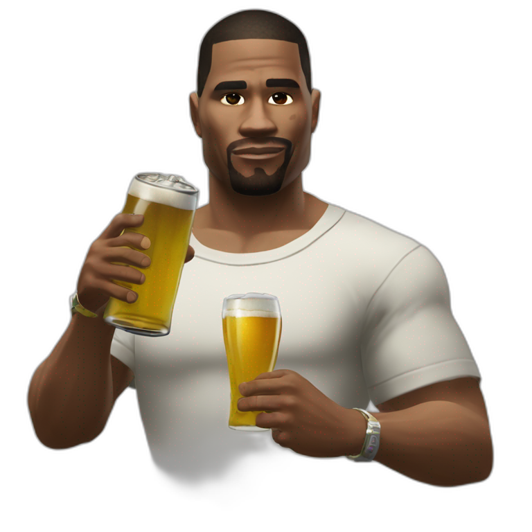 CJ de gta San Andreas con una cerveza en la mano  emoji