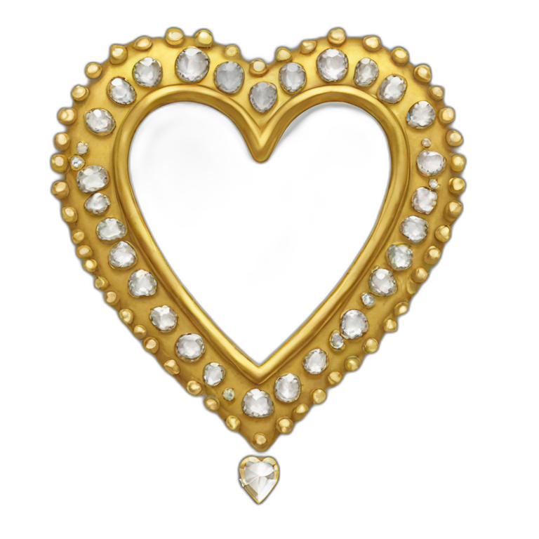 gold and diamond heart mirror emoji