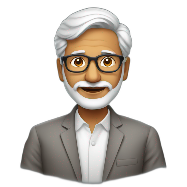 a 60 year old indian startup founder emoji