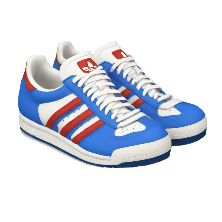  adidas shoe vintage blue white red emoji
