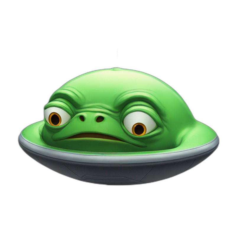 pepe driving an ufo emoji