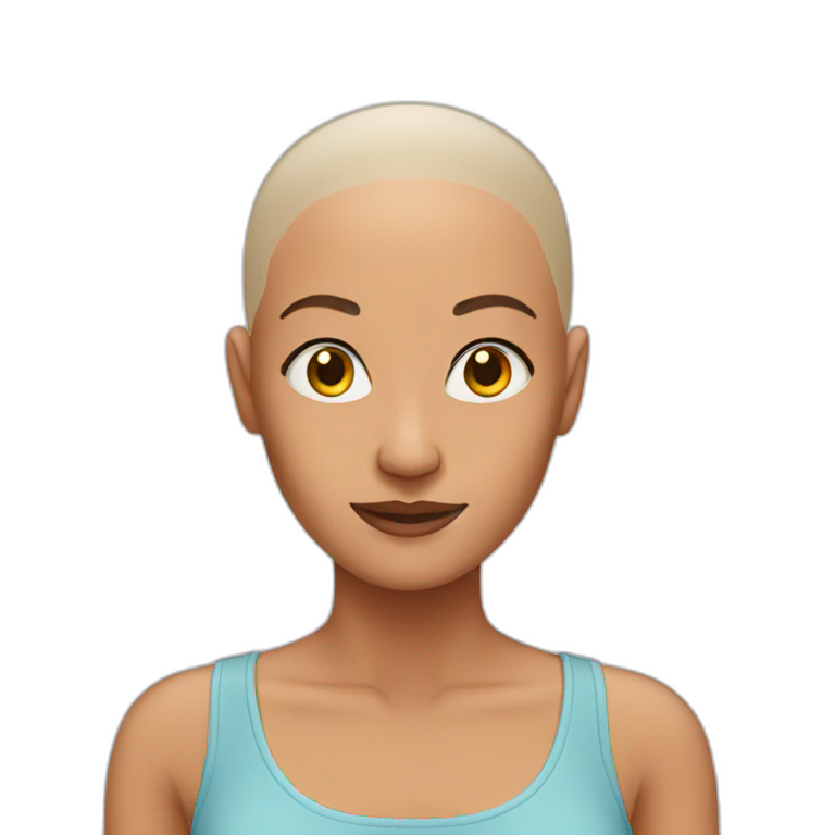 woman no hair emoji