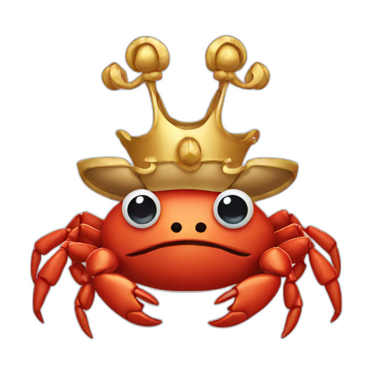 crab dressed like a king emoji