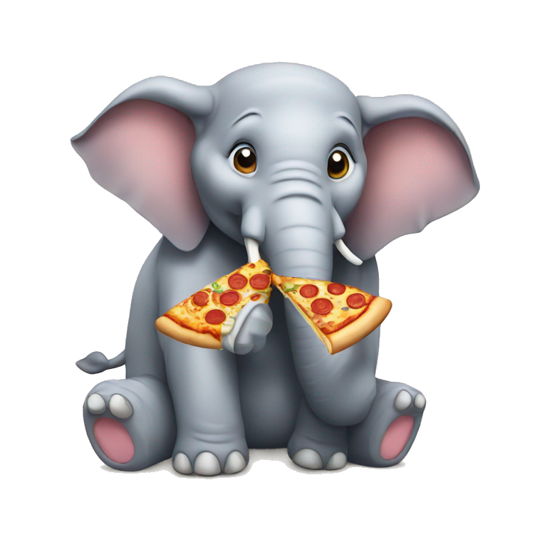 elephant eating pizza emoji