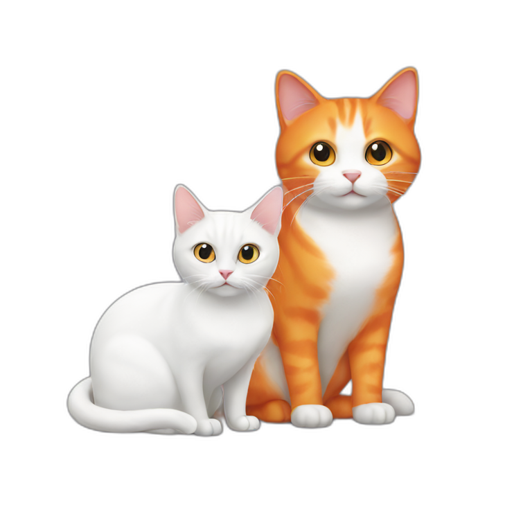 white cat and orange cat emoji