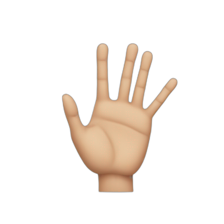 four finger of hand emoji