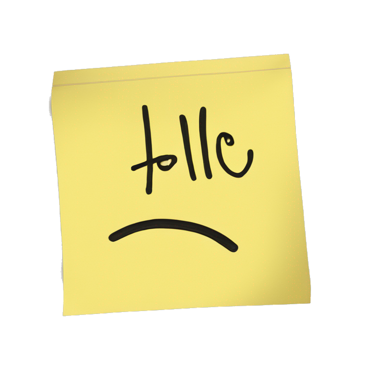 a sharpie writing the word hello on a yellow sticky note emoji