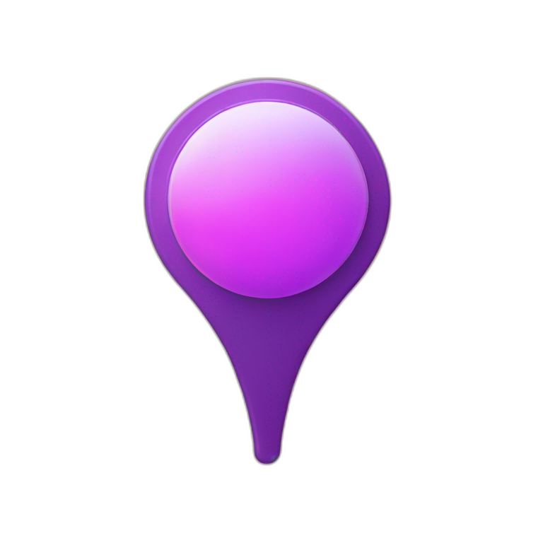 location pin  is pink and purple emoji