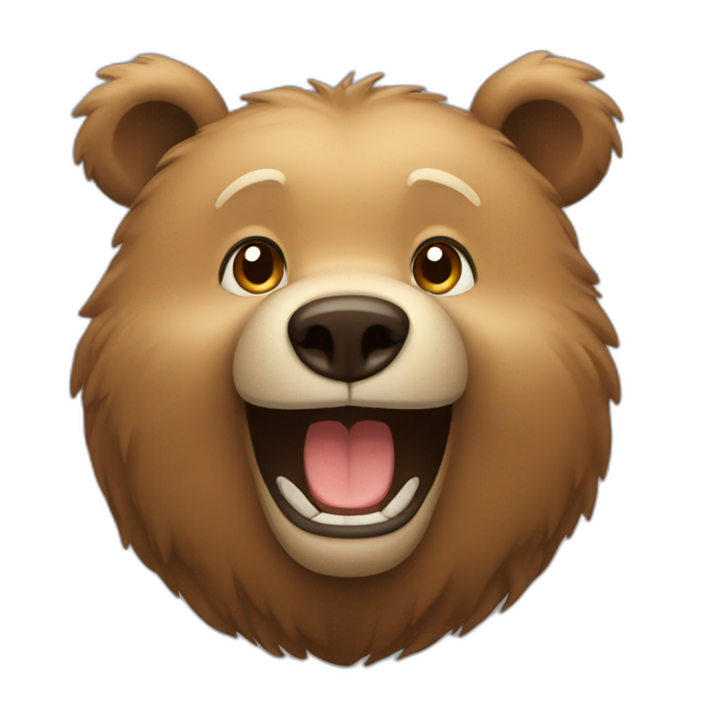 Light brown bear happy  emoji