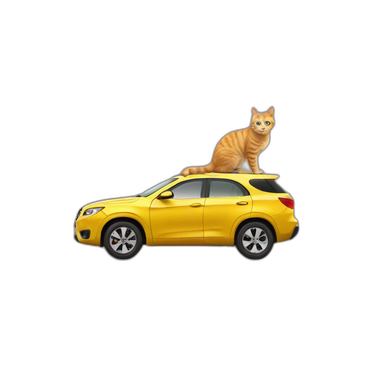 car above a cat emoji