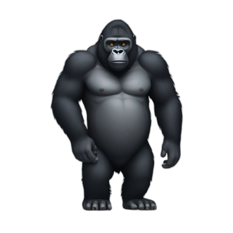 Gorilla with no legs and made of pixels  emoji