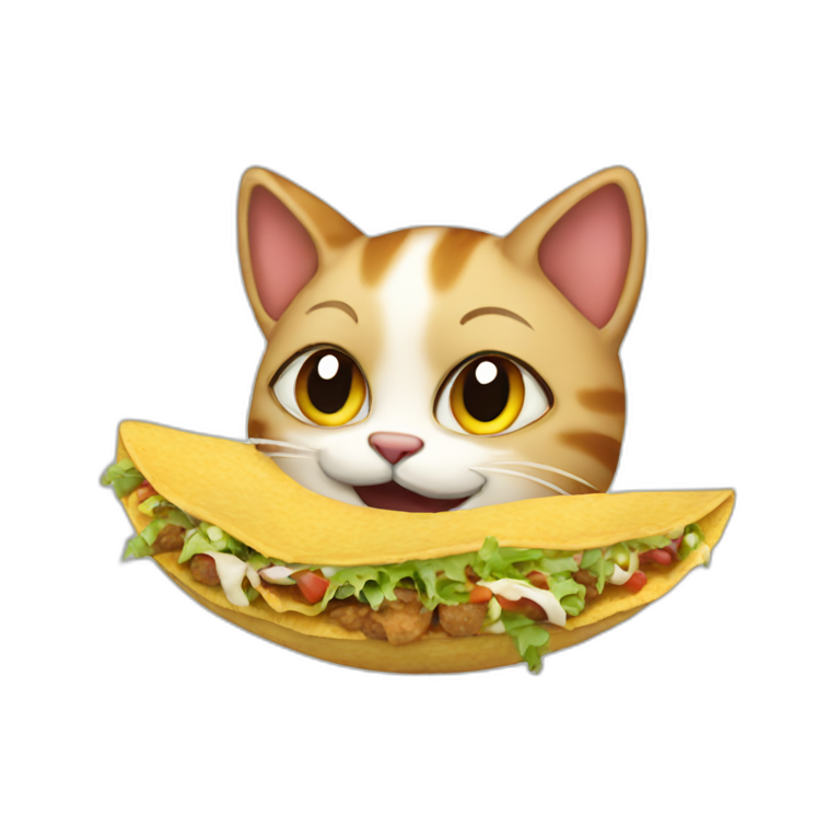 Cat eating tacos emoji