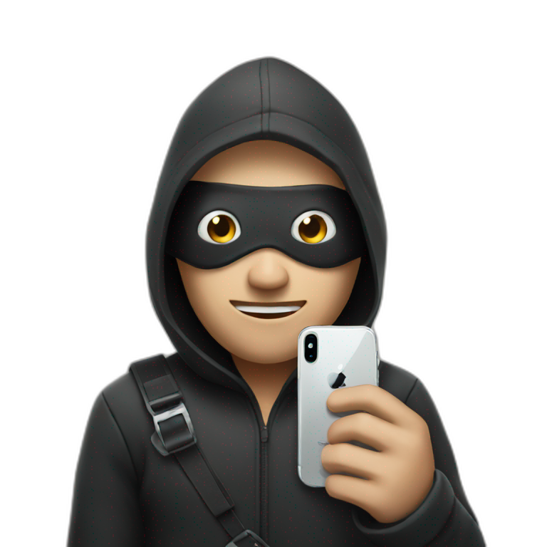 thief holding iphone emoji