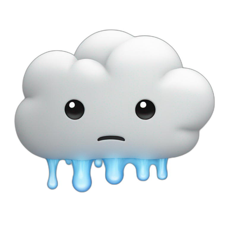 a bot that's leaking a cloud of "thoughts." emoji