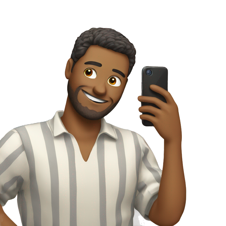 man taking selfie with phone emoji
