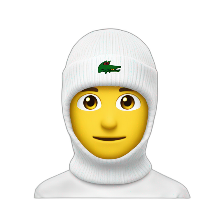 white boy lacoste balaclava with lacoste emoji