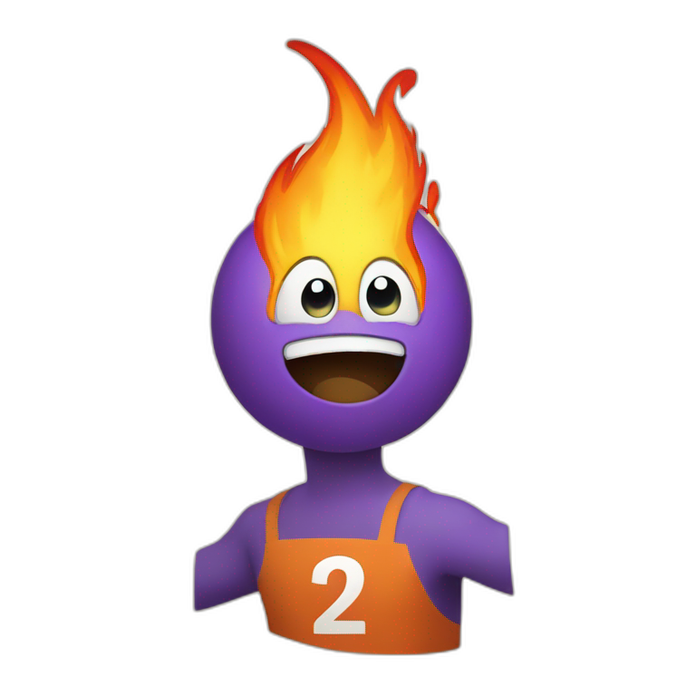 the number 2 exploding with flames emoji