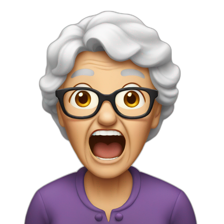 old lady screaming emoji
