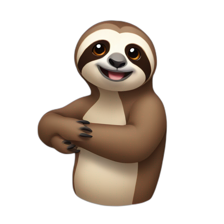 sloth with sassy hand gesture emoji