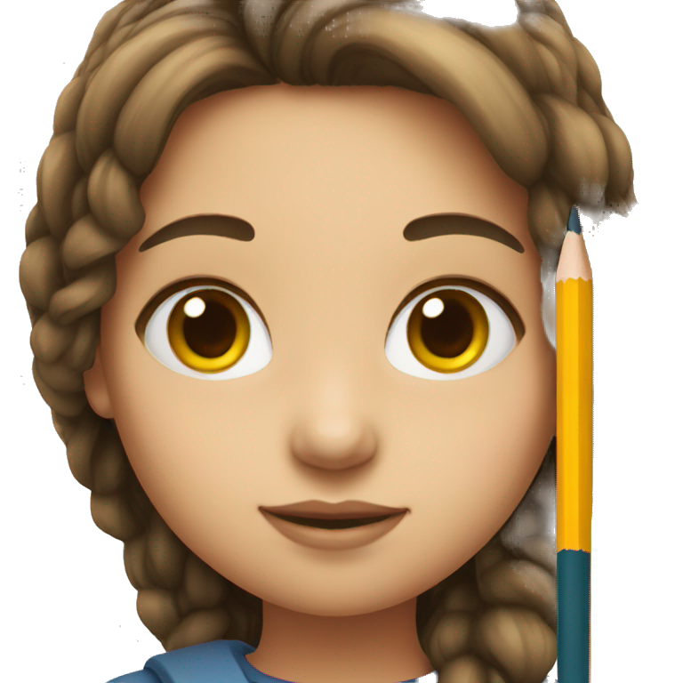 girl with the pencil emoji