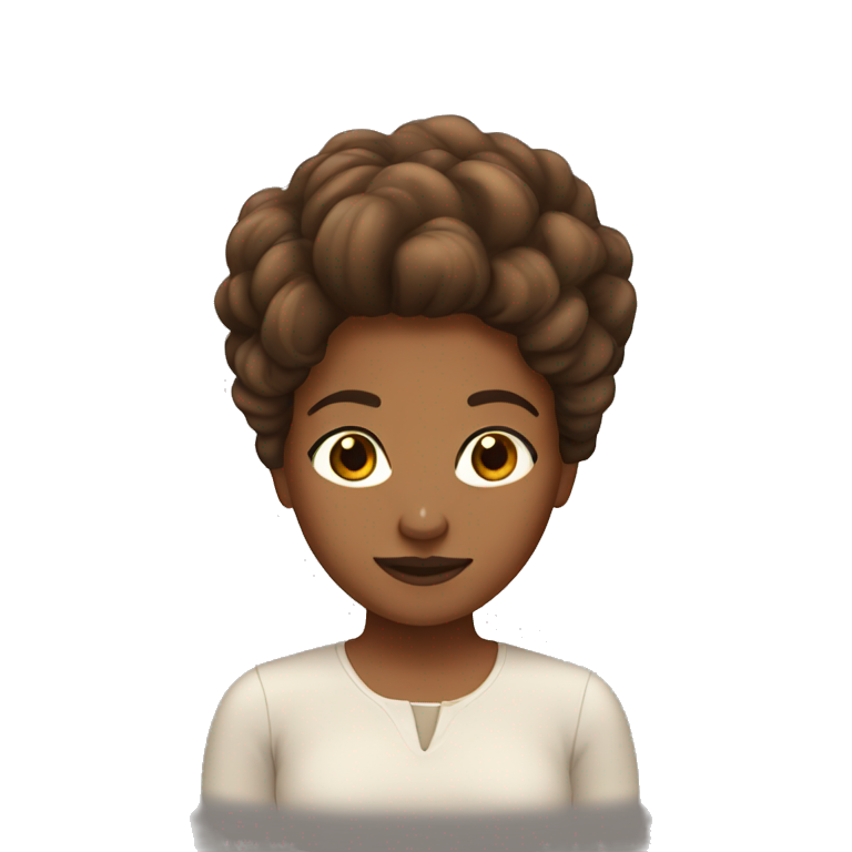 Tan skin brown hair girl emoji