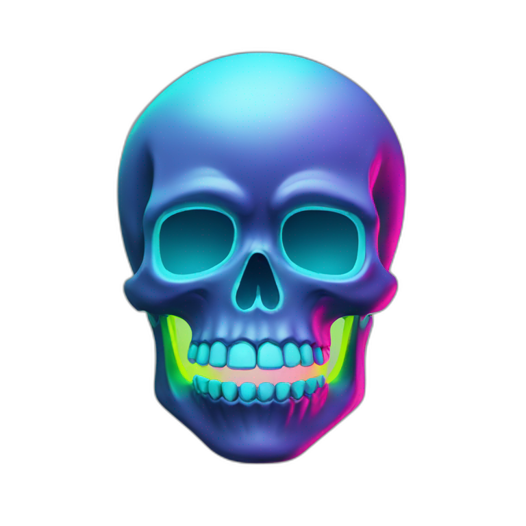 Neon skull emoji