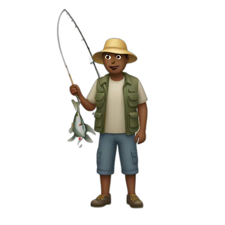 man fishing with hook emoji