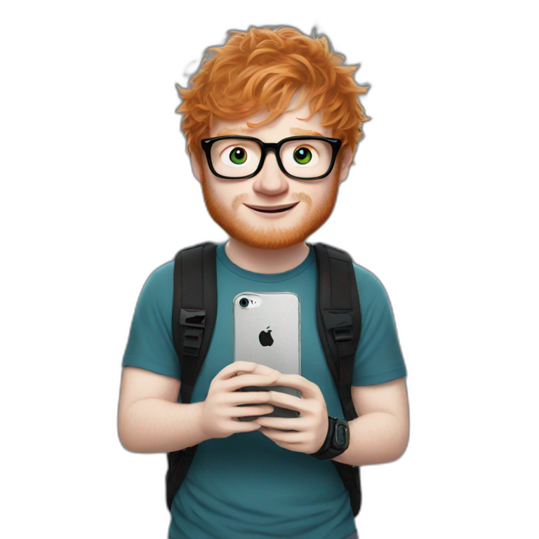ed sheeran holding an iphone emoji