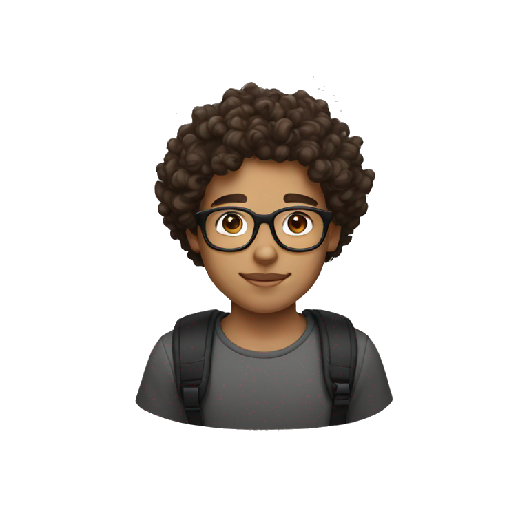 lightskin boy with curly brown hair and glasses emoji