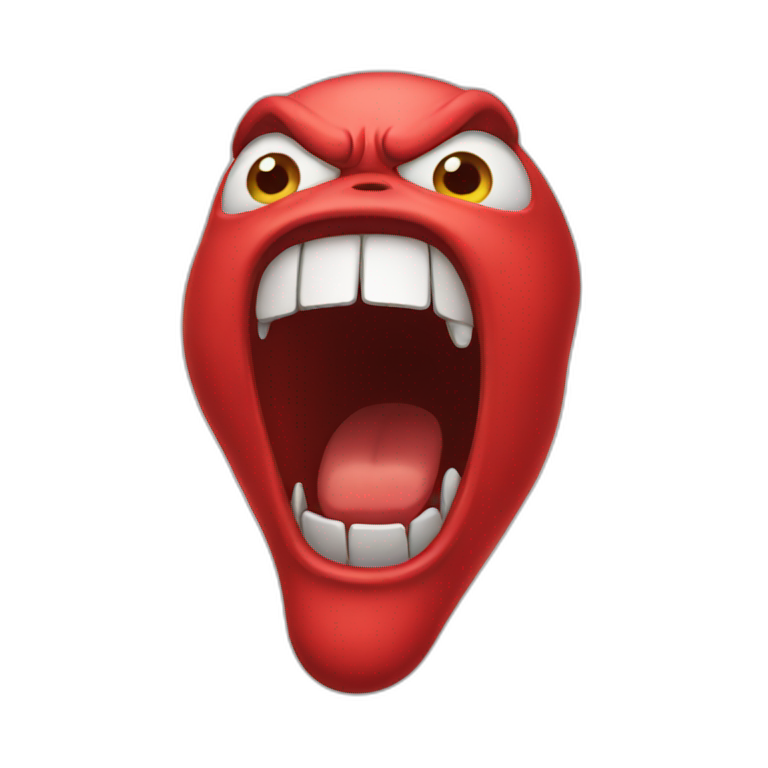 Screaming red emoji