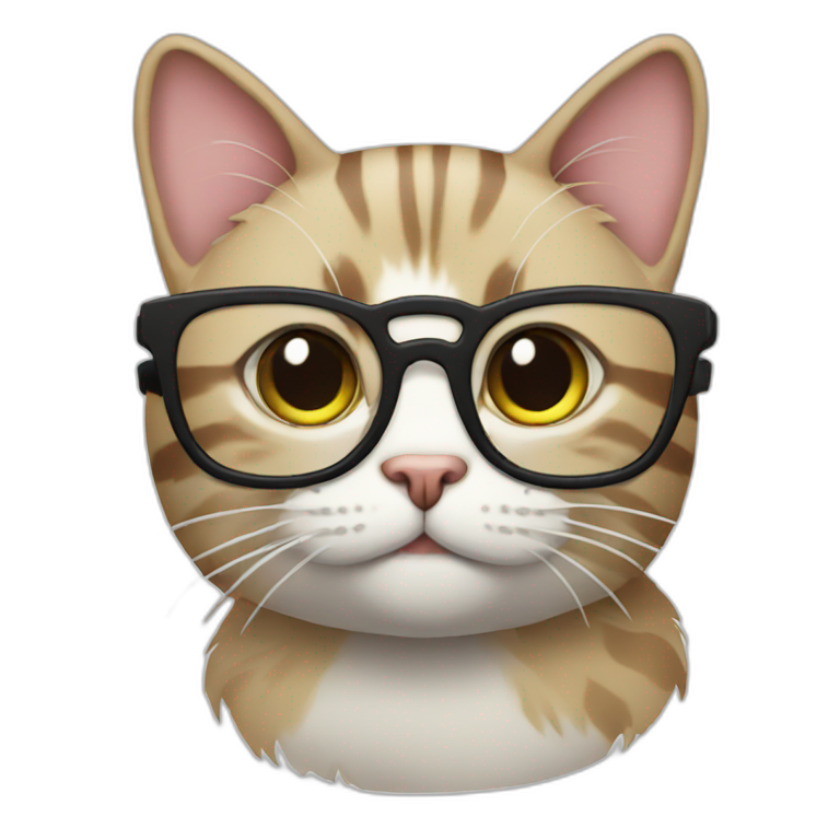 Cat with glasses and computer  emoji