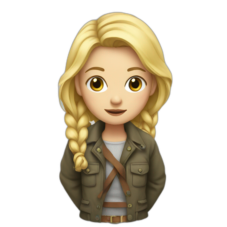Blonde girl with her jacket tied around her waist emoji