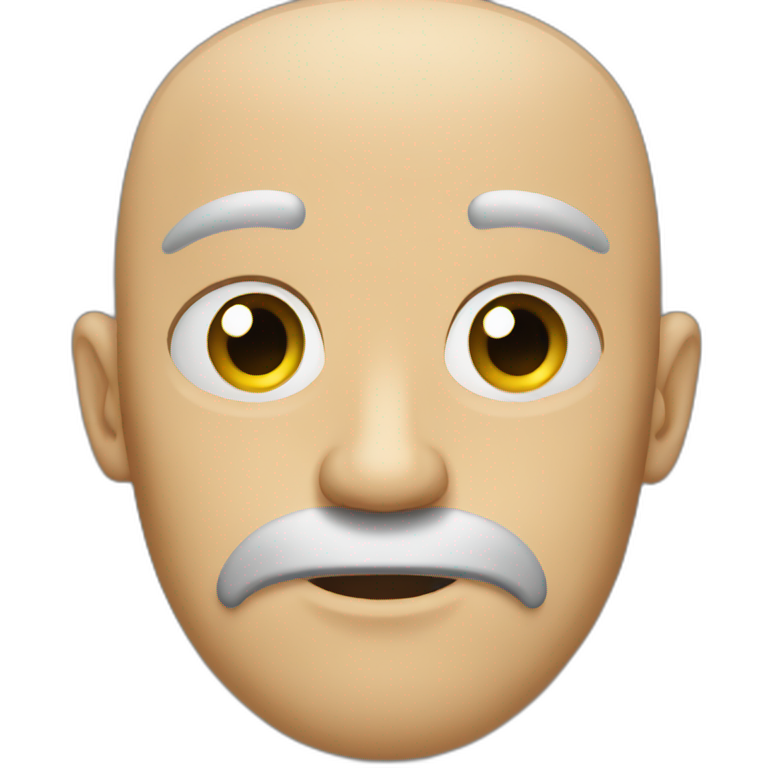 sad bald guy with beard emoji