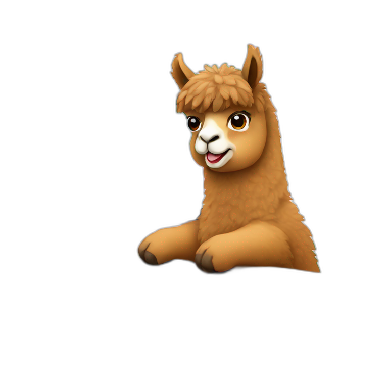 alpaca at the computer emoji