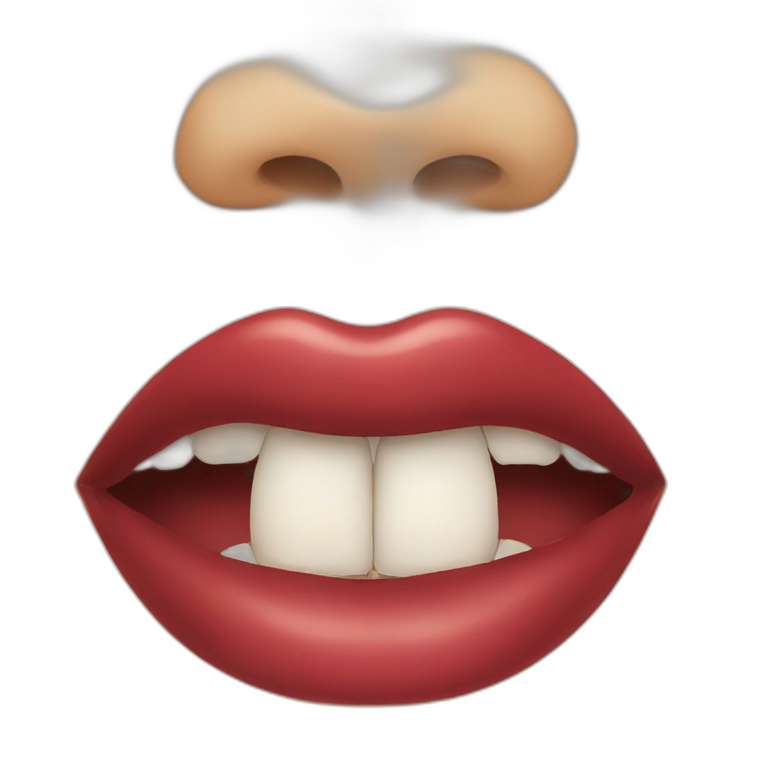 bite lip emoji