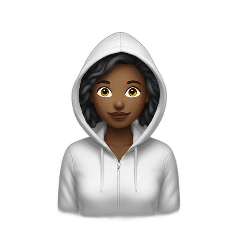 Black ladie using lacoste hoodie emoji