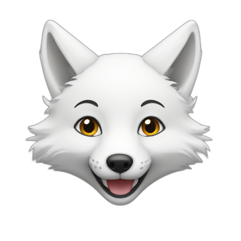white fox smiling emoji