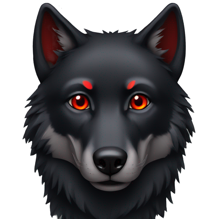 Black wolf red eyes emoji