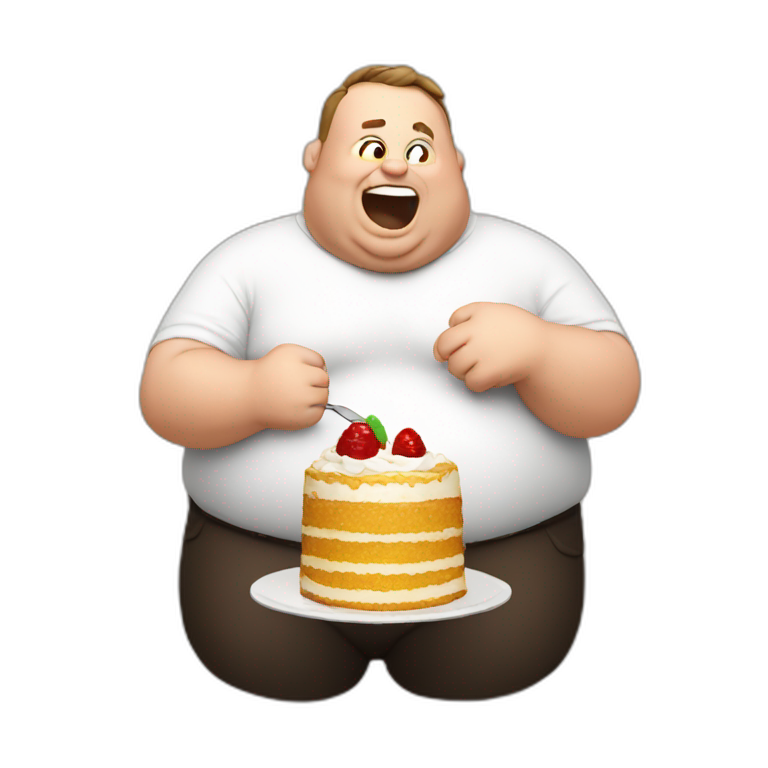 fat man eating cake emoji