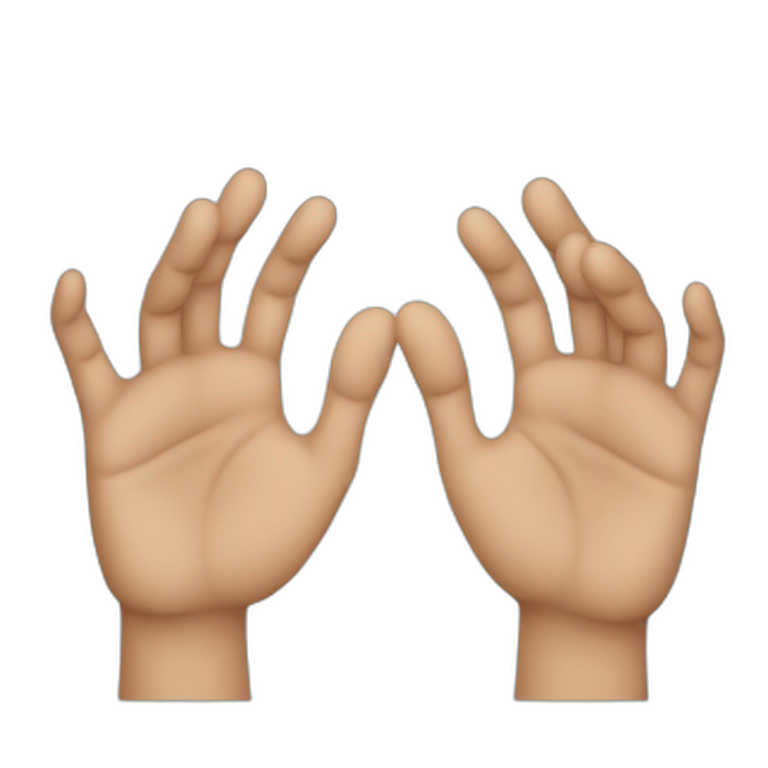 two hands showing  emoji
