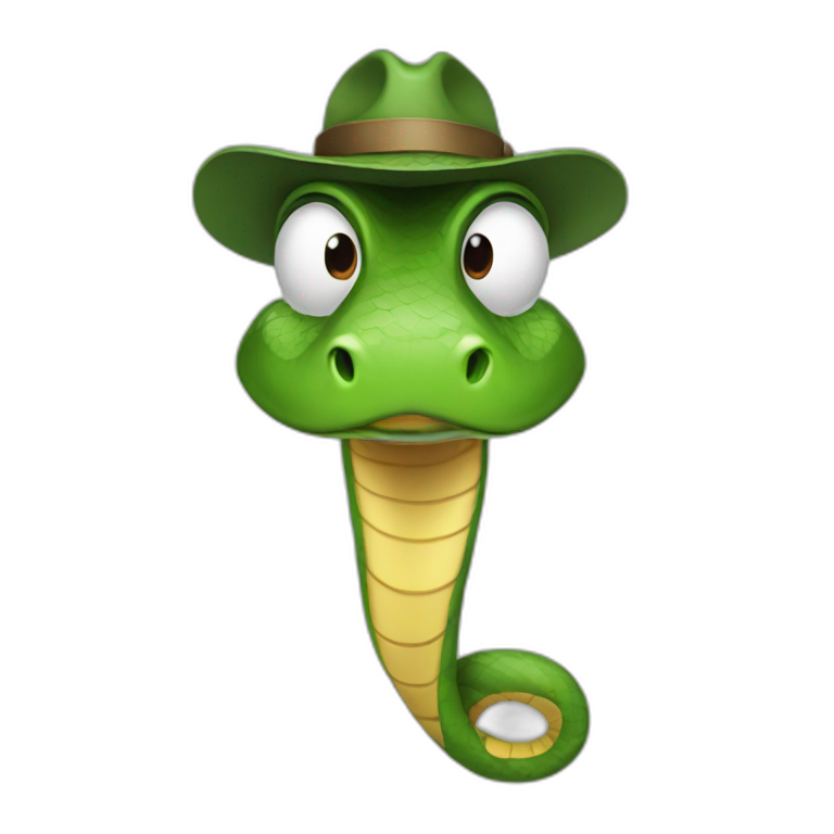 Snake with a propeller hat emoji