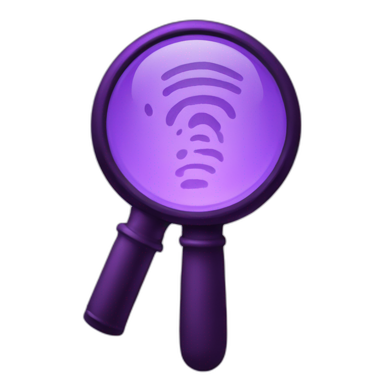 purple fingerprint magnifying glass emoji