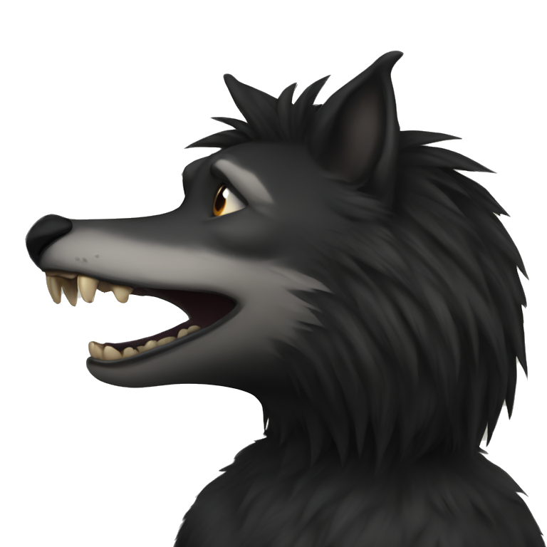 lone wolf with sharp teeth emoji