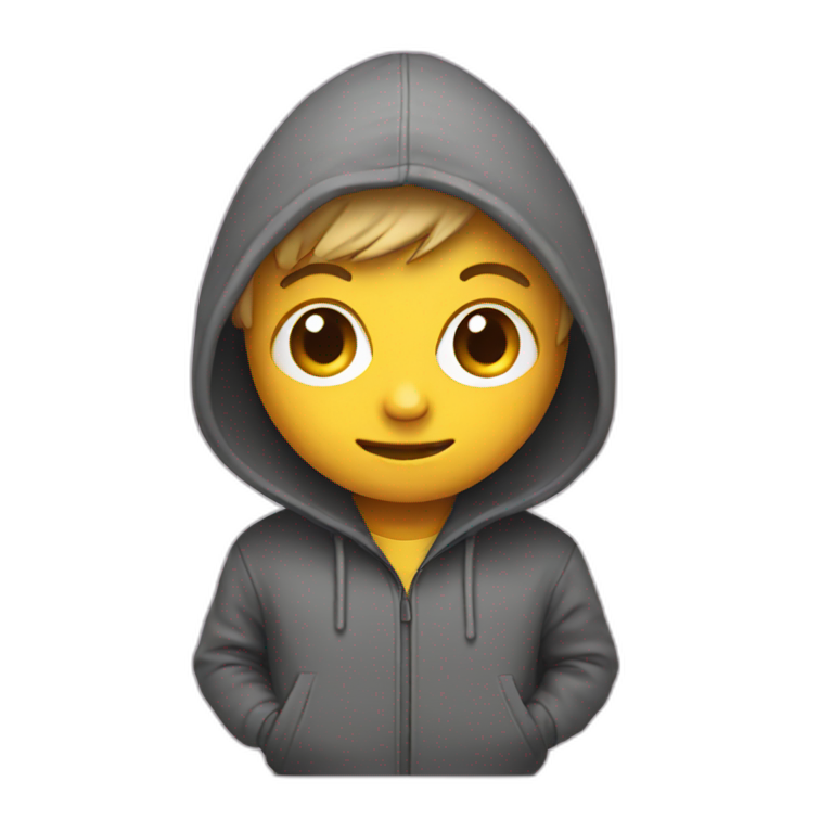 emoji  programmer with three legs in hoodie emoji