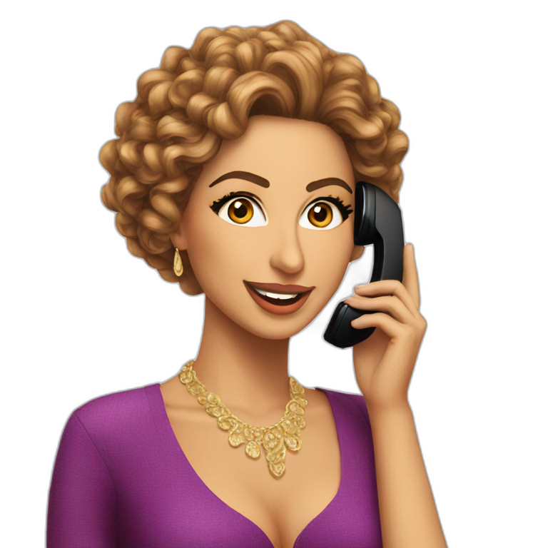 myriam fares Talking in a phone emoji