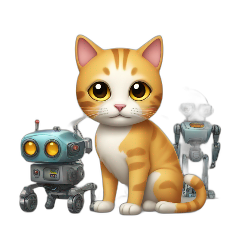 Cat and robots emoji