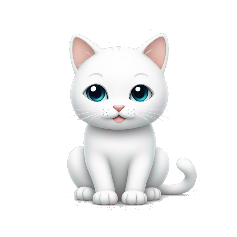 cute white minimalistic cat warms its paws emoji