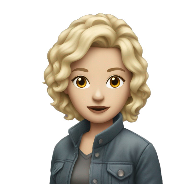 mysterious blonde girl in jacket emoji