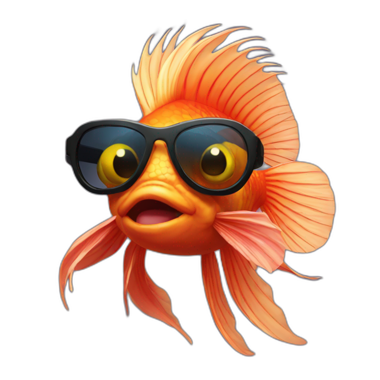 beta fish in sunglasses emoji