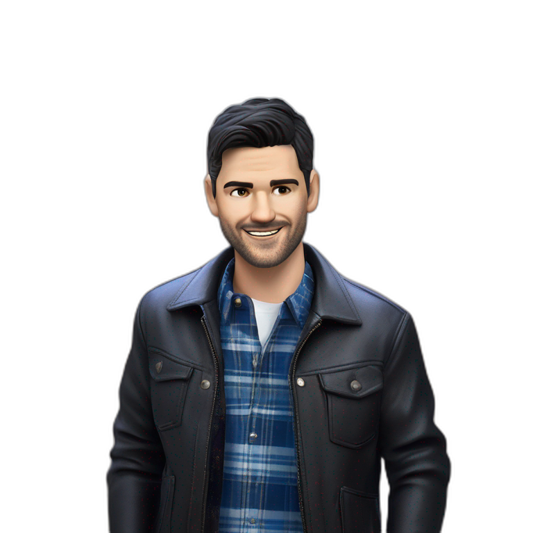 smiling boy in black jacket emoji